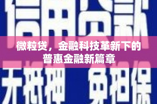 宜秀微粒贷，金融科技革新下的普惠金融新篇章