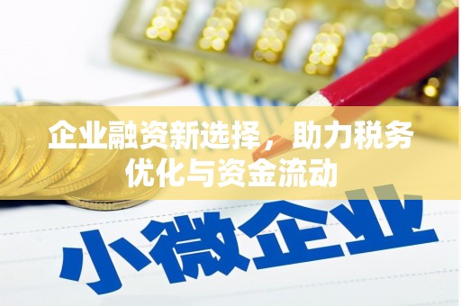 宜秀企业融资新选择，助力税务优化与资金流动