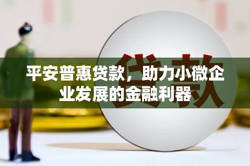 宜秀平安普惠贷款，助力小微企业发展的金融利器