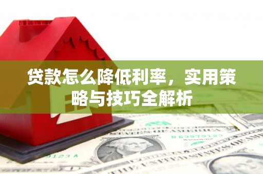 宜秀贷款怎么降低利率，实用策略与技巧全解析