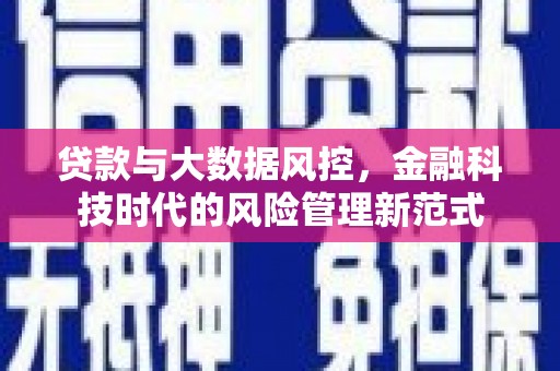 宜秀贷款与大数据风控，金融科技时代的风险管理新范式