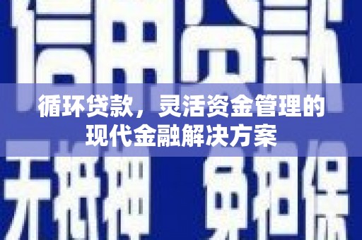 宜秀循环贷款，灵活资金管理的现代金融解决方案