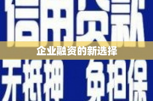 宜秀企业融资的新选择