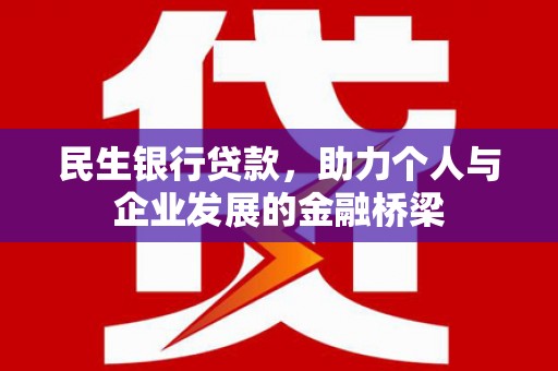 宜秀民生银行贷款，助力个人与企业发展的金融桥梁