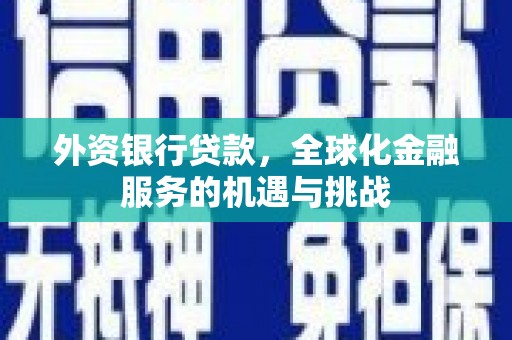 宜秀外资银行贷款，全球化金融服务的机遇与挑战
