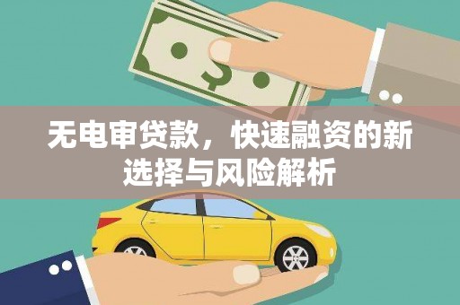 宜秀无电审贷款，快速融资的新选择与风险解析