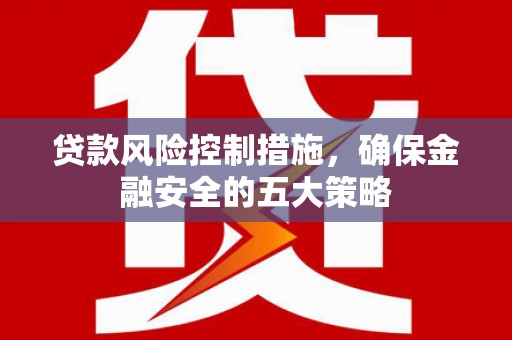 宜秀贷款风险控制措施，确保金融安全的五大策略