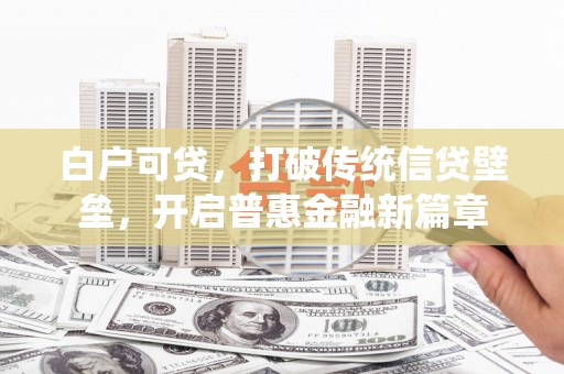 宜秀白户可贷，打破传统信贷壁垒，开启普惠金融新篇章