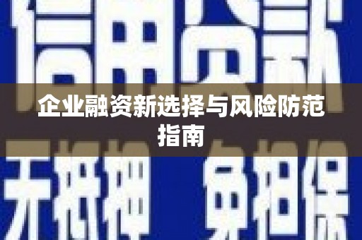 宜秀企业融资新选择与风险防范指南